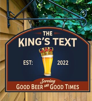 Kings Tipple Personalised Home Pub Sign / Man Cave Sign, 5 of 8