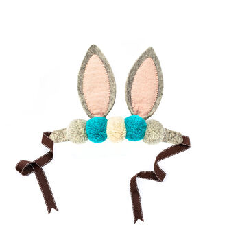 Pom Pom Bunny Ears, Turquoise, 3 of 4