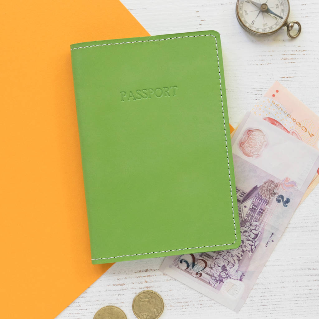 personalised leather passport case by williams handmade