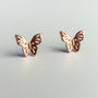 Sterling Silver Simple Butterfly Stud Earrings, thumbnail 5 of 7