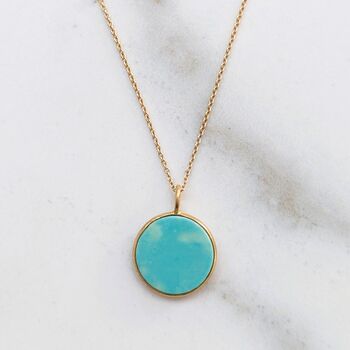 'The Circle' Turquoise December Birthstone Necklace, Gold Plated, 5 of 7