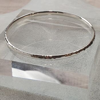 Sterling Silver Bangle With Hammered Finish, 4 of 6