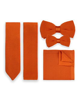 Orange Diamond End Knitted Neck Tie In 100% Soft Polyester, 5 of 11