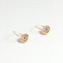 Ceramic, Glass And Gold Pale Pink Hoop Earrings, thumbnail 4 of 6