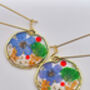 Dried Flowers Round Danggling Earrings Small Hand Made, thumbnail 5 of 9