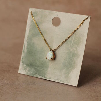 Opal Teardrop Pendant Necklace, 7 of 7