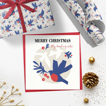 Personalised Matisse Inspired Christmas Card Bird, 2 of 2