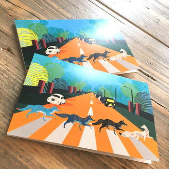 Abbey Road Foxes Greeting Cards, A6 Size, 4 of 6