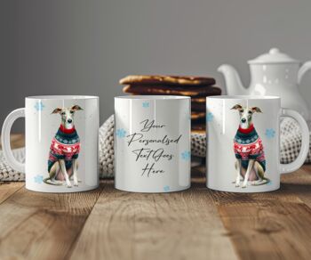 Personalised Greyhound In Christmas Jumper Mug, 2 of 2
