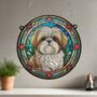 Lhasa Apso Stained Glass Effect Suncatcher, thumbnail 4 of 6