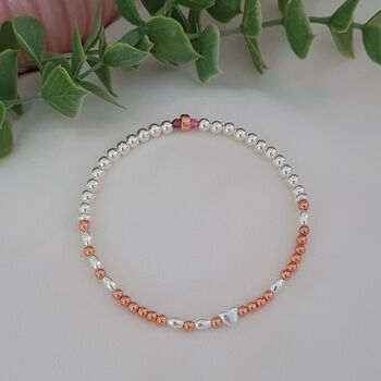 Morse Code Two Names Bracelet With Birthstones, 2 of 4