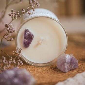 Amethyst Crystal Intention Candle A Gift For Calm, 3 of 5