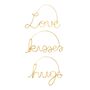 Love, Hugs And Kisses Decorations Gold Set Of Three, thumbnail 1 of 2