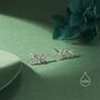 Olive Leaf Stud Earrings In Sterling Silver, thumbnail 2 of 12