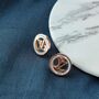 Large Round Elegant 18ct Gold Plated Stud Earrings, thumbnail 3 of 5