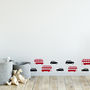 Mini London Buses And Cab Wall Stickers, thumbnail 1 of 3