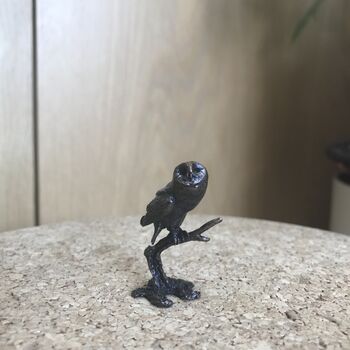 Miniature Bronze Tawny Owl Sculpture, 8th Anniversary, 4 of 8