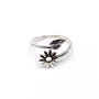 Adjustable Flower And Leaf Ring Sterling Silver, thumbnail 2 of 3
