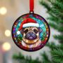 Puggle In Santa Hat Suncatcher Decoration, thumbnail 3 of 6