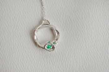 May Birthstone Emerald And Recycled Silver Necklace, 2 of 8