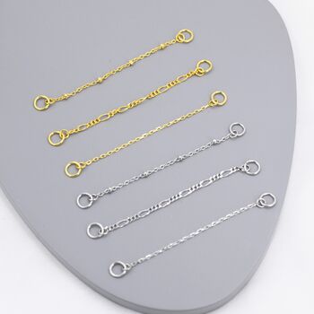 Sterling Silver Hoop Earring Linking Chains, 3 of 12