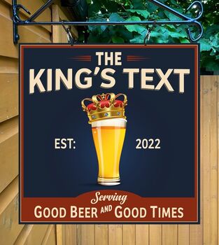 Kings Tipple Personalised Home Pub Sign / Man Cave Sign, 4 of 8