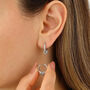 Sterling Silver Cz Jewelled Hoops, thumbnail 1 of 5