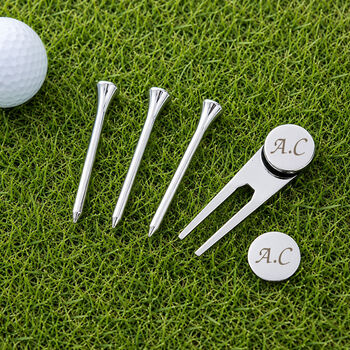Personalised Golf Marker Pitch Repairer And Tee Set, 3 of 6