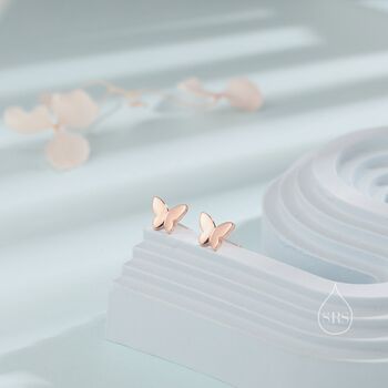 Sterling Silver Small Butterfly Stud Earrings, 5 of 11