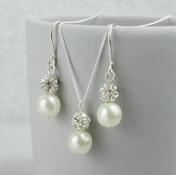 Pearl And Glitterball Necklace And Earring Set, 5 of 9
