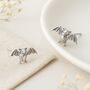 Sterling Silver Bat Stud Earrings, thumbnail 3 of 5