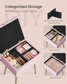 Rectangular Vanity Stool Storage Footrest Ottoman, 4 of 6