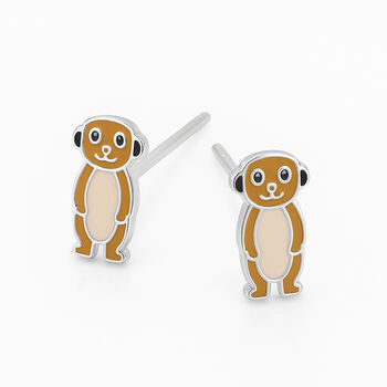 Sterling Silver Meerkat Stud Earrings – 10mm, 2 of 6