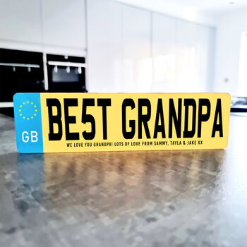 Personalised 'Grandad' Standing Acrylic Number Plate, 2 of 6