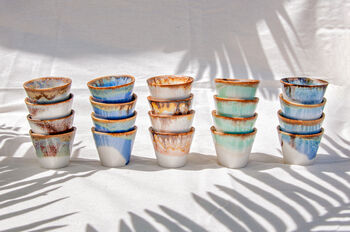 Set Of Four Ceramic Single Espresso Cups, 4 of 12