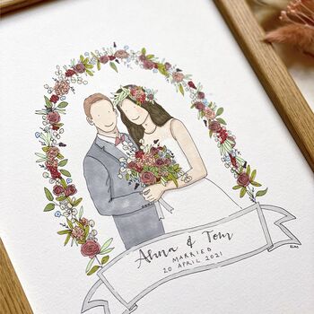 Personalised Wedding Couple Portrait By ArtHouse Illustrations ...