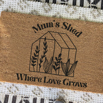 Personalised Green House Doormat Gift For Mums Garden, 2 of 2
