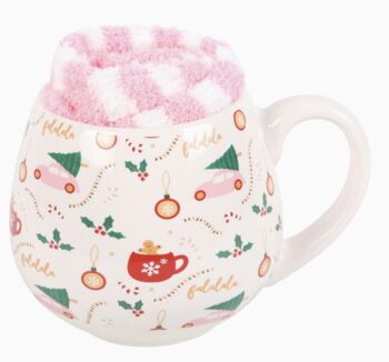 Sugarplum Christmas Mug And Cosy Socks Gift Set, 2 of 4