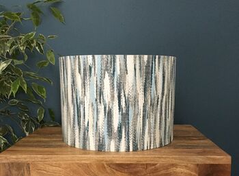 Marine Blue Abstract Drum Lampshade, 11 of 12