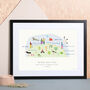 Norfolk Coast Path Route Map Illustrated Art Print, thumbnail 1 of 3