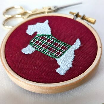 Mini Scotty Dog Embroidery Kit, 2 of 4