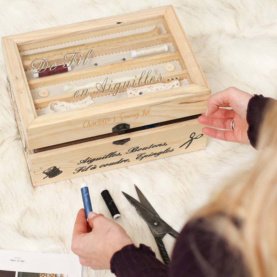 Personalised Vintage Craft Storage Box By Dibor