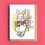 White Rabbit Easter Card, thumbnail 1 of 2