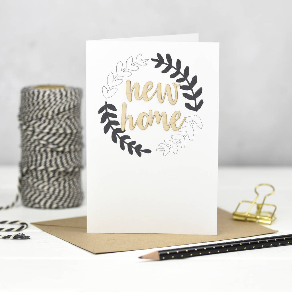 New Home Wooden Words Card, 1 of 3