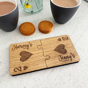 Personalised Oak Veneer Jigsaw Coasters Playing Cards, 8 of 8