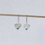 Sterling Silver Heart And Birthstone Earrings, thumbnail 3 of 8