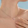 Clear Cz Leaf Pendant Necklace In Sterling Silver, thumbnail 7 of 12