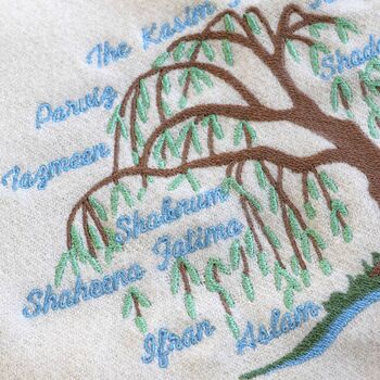 Family Tree Personalised Soft Cashmere Wool Scarf Gift, 3 of 10