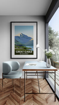 Great Gable Lake District Peak Landscape Art Print, 3 of 4