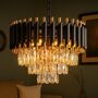Modern Black And Gold Crystal Chandelier, thumbnail 1 of 4